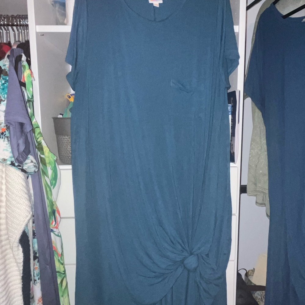 LuLaRoe Teal-ish Blue Carly Dress
